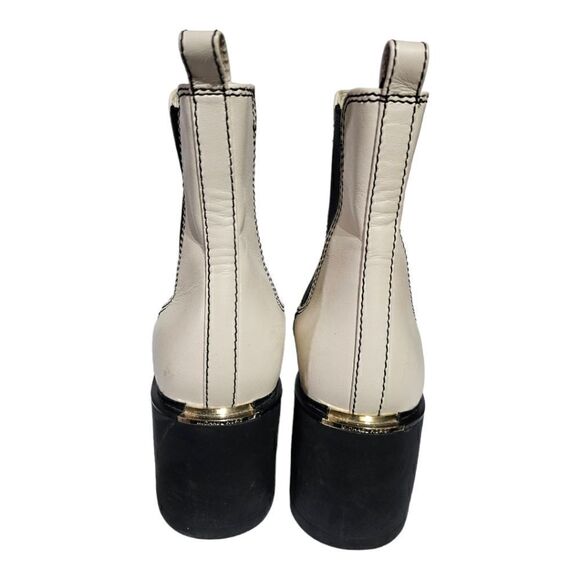 MICHAEL KORS Cream Leather Platform Boots - Size 9 - Picture 3 of 6